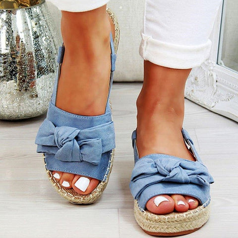 Big Size Women Sandals Espadrille Summer Flat Women Slippers With Platform Fashion Shoes Women With Buckle Buckle Peep L10