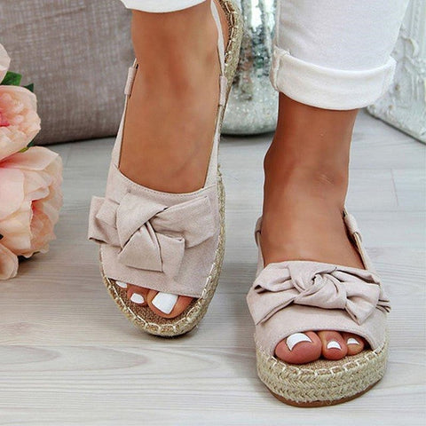Big Size Women Sandals Espadrille Summer Flat Women Slippers With Platform Fashion Shoes Women With Buckle Buckle Peep L10