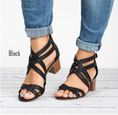 Hot Sale summer shoes woman Ladies Fashion Hollow Out Ankle Strap Sandals Casual Roman Shoes chaussure femme ete