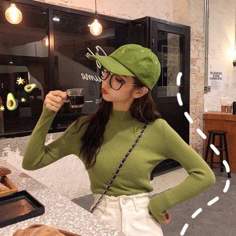 2019 Autumn Winter Women Knitted Turtleneck Sweater Casual Soft Polo-neck Jumper Fashion Slim Femme Elasticity Pullovers