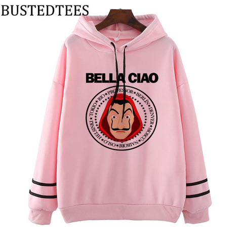 The House of Paper LA CASA DE PAPEL Harajuku Hoodies Women Hooded Sweatshirt Ulzzang Money Heist Fleece Sweatshirts Female Coat