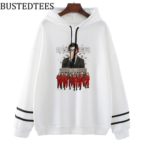 The House of Paper LA CASA DE PAPEL Harajuku Hoodies Women Hooded Sweatshirt Ulzzang Money Heist Fleece Sweatshirts Female Coat