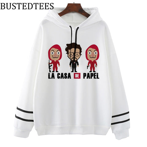 The House of Paper LA CASA DE PAPEL Harajuku Hoodies Women Hooded Sweatshirt Ulzzang Money Heist Fleece Sweatshirts Female Coat