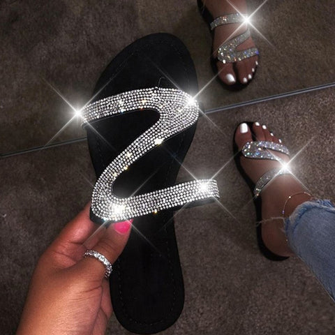 Women Summer Flat Bling Slippers Transparent Soft Jelly Shoes Female Flip Flops Sandals Outdoor Beach Ladies Slides Plus Size