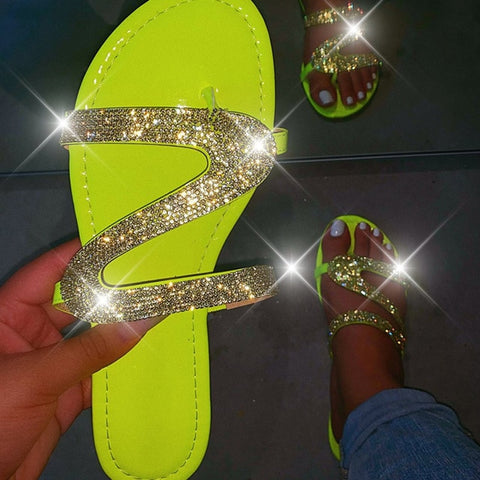 Women Summer Flat Bling Slippers Transparent Soft Jelly Shoes Female Flip Flops Sandals Outdoor Beach Ladies Slides Plus Size