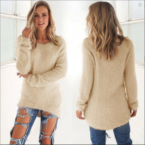 Jocoo Jolee Women Long Sweater Female Autumn Winter Long Sleeve Soft Mohair Knitted Sweater Casual Pullover Loose Tops Plus Size