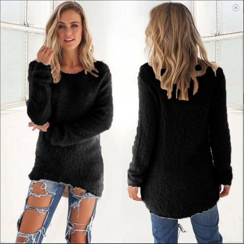 Jocoo Jolee Women Long Sweater Female Autumn Winter Long Sleeve Soft Mohair Knitted Sweater Casual Pullover Loose Tops Plus Size