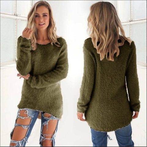 Jocoo Jolee Women Long Sweater Female Autumn Winter Long Sleeve Soft Mohair Knitted Sweater Casual Pullover Loose Tops Plus Size