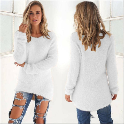 Jocoo Jolee Women Long Sweater Female Autumn Winter Long Sleeve Soft Mohair Knitted Sweater Casual Pullover Loose Tops Plus Size