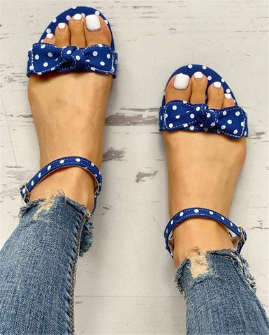 leisure Plus large Big sizes 44 flip flop comfortable flat INS sweet polka dot Summer women Shoes Sandals woman shoes woman 2019