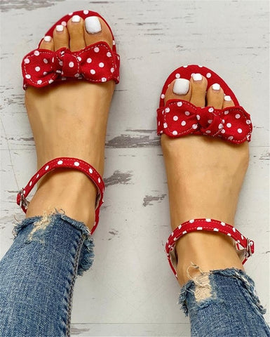 leisure Plus large Big sizes 44 flip flop comfortable flat INS sweet polka dot Summer women Shoes Sandals woman shoes woman 2019